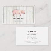 Zakelijke kaart voor rustige varkens-BBQ-restauran Visitekaartje (Voorkant / Achterkant)