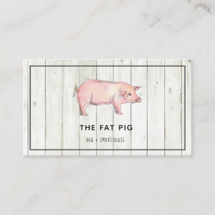 Zakelijke kaart voor rustige varkens-BBQ-restauran Visitekaartje