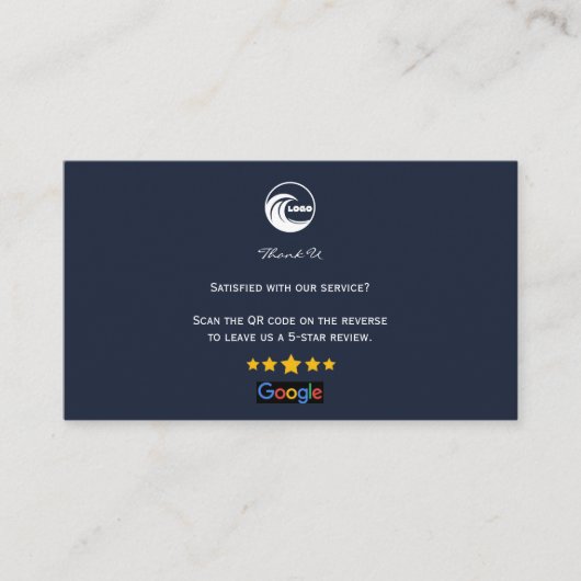 Zakelijke kaarten Google Reviews QR-code link Visitekaartje (Voorkant)