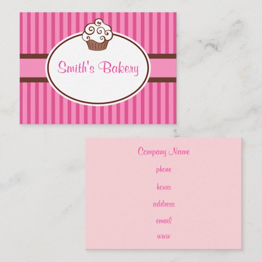 Zakelijke Kaarten voor Aangepaste Cupcakes Visitekaartje (Voorkant / Achterkant)
