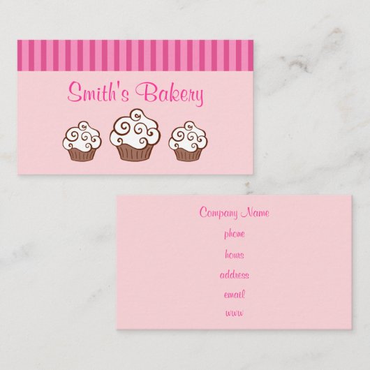 Zakelijke Kaarten voor Aangepaste Cupcakes Visitekaartje (Voorkant / Achterkant)