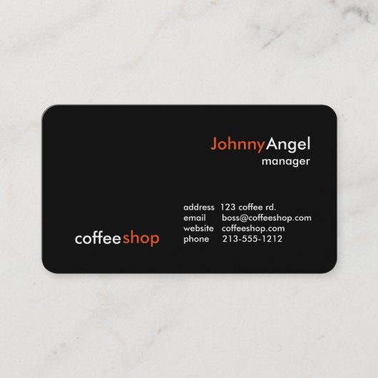 Zakelijke Kaarten voor Coffeeshops Visitekaartje (Voorkant)