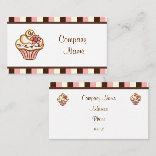 Zakelijke Kaarten voor Cupcakes Visitekaartje (Voorkant / Achterkant)