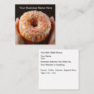 Zakelijke Kaarten Voor Donut- En Koffiezaak Vierkante Visitekaartje