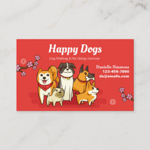 Zakelijke Kaarten voor Happy Dogs Dog Sitting Visitekaartje