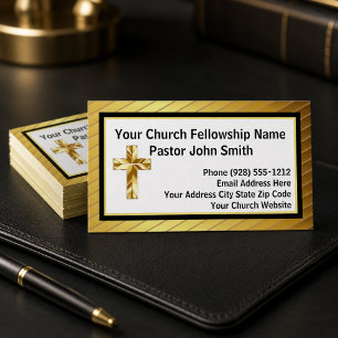 Zakelijke Kaarten voor Kerk Pastors Klassevol Goud Visitekaartje