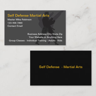 Zakelijke Kaarten voor Martial Arts Klas Instructe Visitekaartje