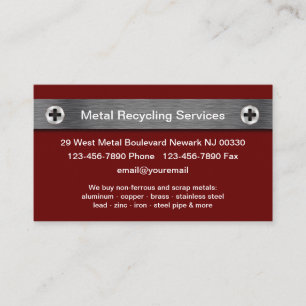 Zakelijke Kaarten voor Metaal Recycling Diensten Visitekaartje