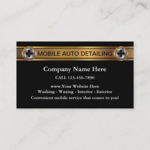 Zakelijke Kaarten voor Mobiele Auto Detailing Visitekaartje