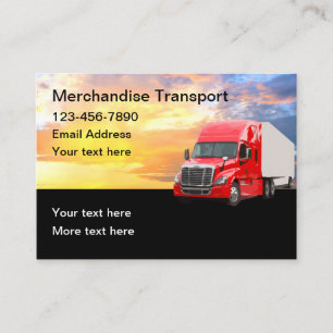 Zakelijke Kaarten voor Vracht- en Transportkoerier Visitekaartje