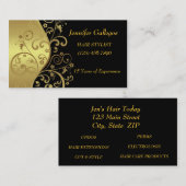 Zakelijke kaarten — zwarte en gouden stalen visitekaartje (Voorkant / Achterkant)