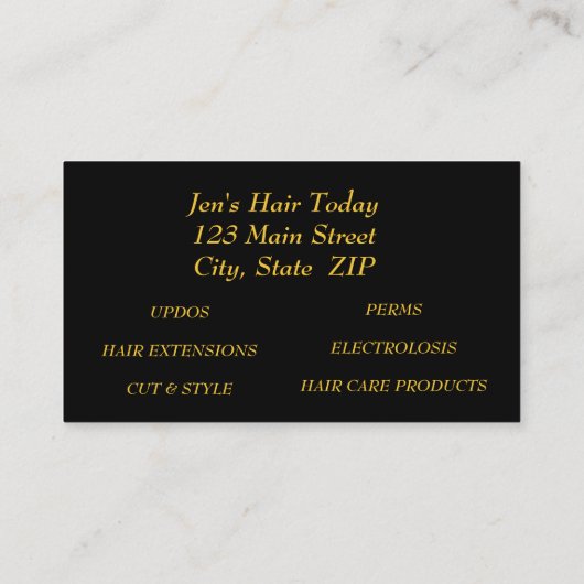 Zakelijke kaarten — zwarte en gouden stalen visitekaartje (Achterkant)