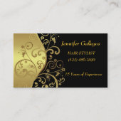 Zakelijke kaarten — zwarte en gouden stalen visitekaartje (Voorkant)