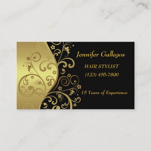 Zakelijke kaarten — zwarte en gouden stalen visitekaartje (Voorkant)