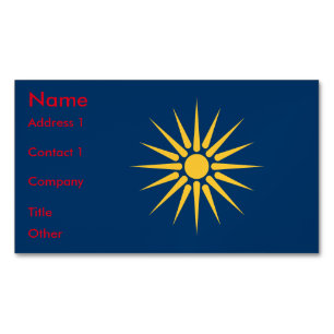 Zakelijke kaartmagneet met vlag van Macedonië Magnetisch Visitekaartje