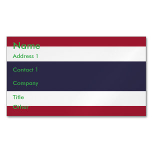 Zakelijke kaartmagneet met vlag van Thailand Magnetisch Visitekaartje
