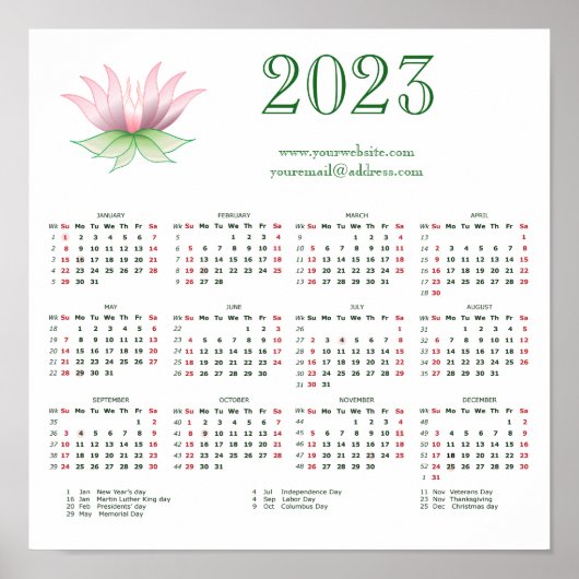 Zakelijke kalender 2023 poster (Voorkant)