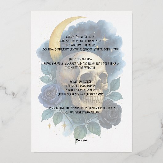 Zakelijke Kantoor Community Halloween Creepy Party Folie Uitnodiging (Achterkant)