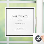 Zakelijke Kantoor Naam Lijst Zwart op Wit Raamsticker (Huis)