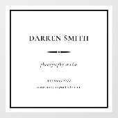 Zakelijke Kantoor Naam Lijst Zwart op Wit Raamsticker (Vel)