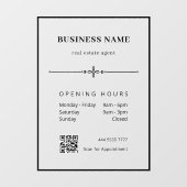 Zakelijke kantoor QR-code openingstijden Raamsticker (Vel)