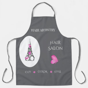 Zakelijke kappersalon bedrijfsbranding schaar schort