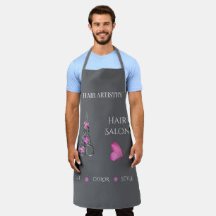 Zakelijke kappersalon bedrijfsbranding schaar schort
