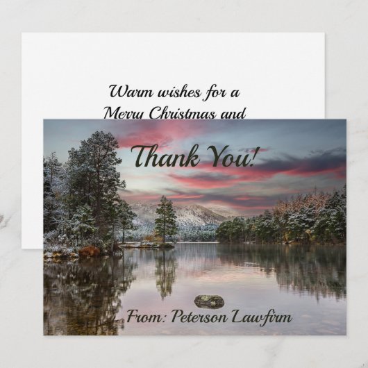 Zakelijke kerst Bedankt Snowy Landscape (Voorkant / Achterkant)