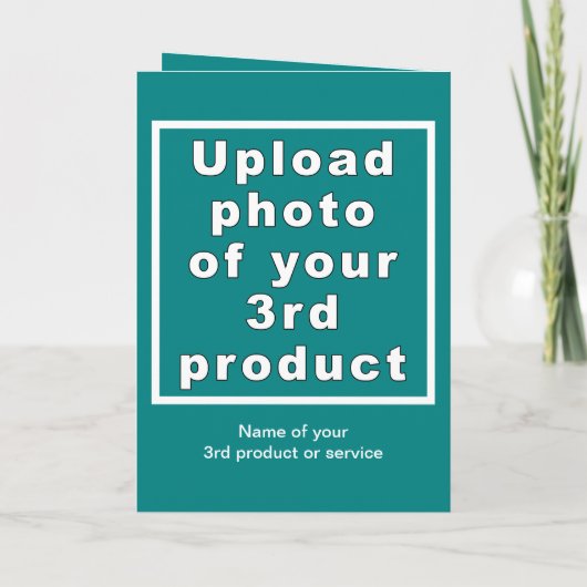 Zakelijke Kerst Blauwgroen Groen Gevouwen Wenskaar Kaart (Achterkant)