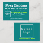 Zakelijke kerst Blauwgroen groene korting Kaart (Voorkant / Achterkant)