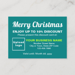 Zakelijke kerst Blauwgroen groene korting Kaart