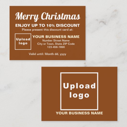 Zakelijke kerst bruin korting Kaart (Voorkant / Achterkant)