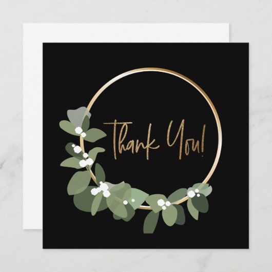 Zakelijke Kerst Corporate Krans Dank u Feestdagenkaart (Voorkant / Achterkant)