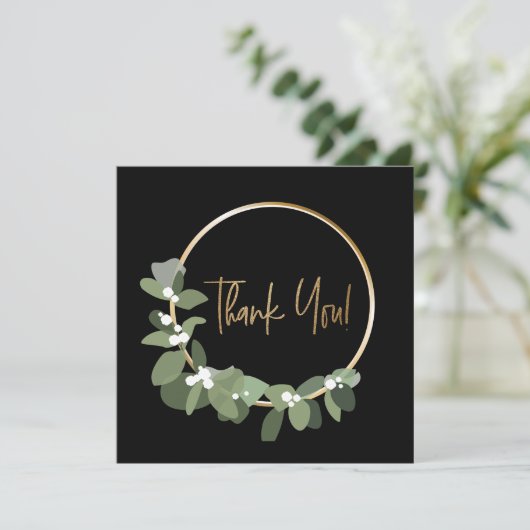 Zakelijke Kerst Corporate Krans Dank u Feestdagenkaart (Staand voorkant)