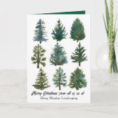 Zakelijke Kerst Evergreen Trees Vakantie Custom Kaart (Voorkant)