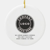 Zakelijke Kerst Feestdagen Botanische Holly Berry Keramisch Ornament (Achterkant)