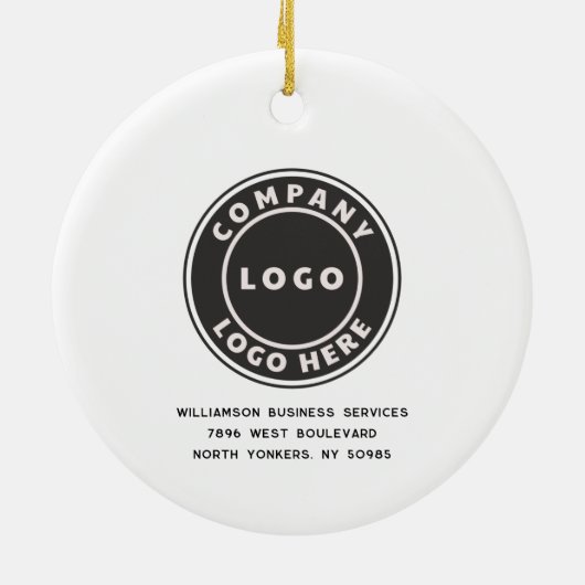 Zakelijke Kerst Feestdagen Botanische Holly Berry Keramisch Ornament (Achterkant)