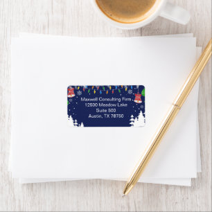 Zakelijke Kerst Feestelijke Blauwe Retouradres Etiket