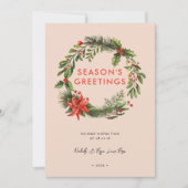 Zakelijke kerst feestelijke krans feestdagenkaart (Voorkant)