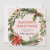 Zakelijke kerst feestelijke krans feestdagenkaart (Voorkant)