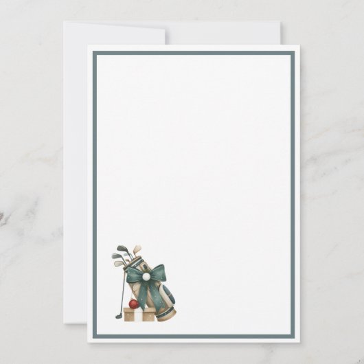 Zakelijke Kerst Golf Theme Party Par-T-shirt Kaart (Achterkant)