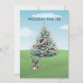 Zakelijke Kerst Golf Theme Party Par-T-shirt Kaart (Achterkant)