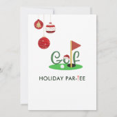 Zakelijke Kerst Golf Theme Party Par-T-shirt Kaart (Achterkant)