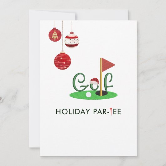 Zakelijke Kerst Golf Theme Party Par-T-shirt Kaart (Achterkant)