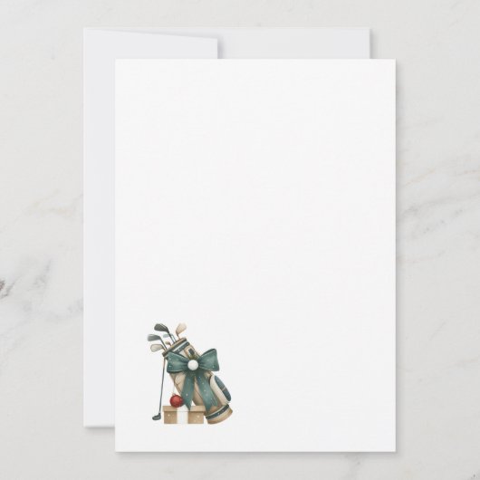 Zakelijke Kerst Golf Theme Party Par-T-shirt Kaart (Achterkant)