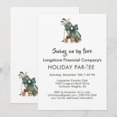 Zakelijke Kerst Golf Theme Party Par-T-shirt Kaart (Voorkant / Achterkant)