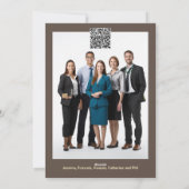 Zakelijke kerst gouden kerstboom foto qr feestdagenkaart (Achterkant)