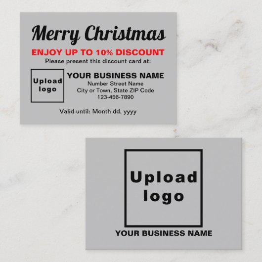 Zakelijke kerst grijs korting Kaart (Voorkant / Achterkant)