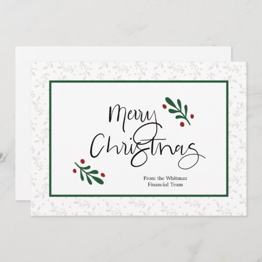 Zakelijke kerst Kaart (Voorkant / Achterkant)