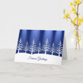 Zakelijke kerst Kaart met Blue Winter Scene (Gele Bloem)